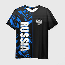 Футболка мужская Россия - синяя абстракция, цвет: 3D-принт