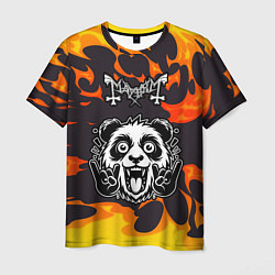 Футболка мужская Mayhem рок панда и огонь, цвет: 3D-принт