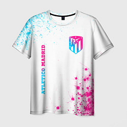 Футболка мужская Atletico Madrid neon gradient style вертикально, цвет: 3D-принт