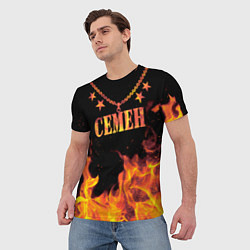 Футболка мужская Семен - имя в огне, цвет: 3D-принт — фото 2