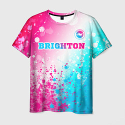 Футболка мужская Brighton neon gradient style посередине, цвет: 3D-принт