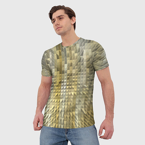 Мужская футболка Объемные треугольники текстурированный рельеф / 3D-принт – фото 3