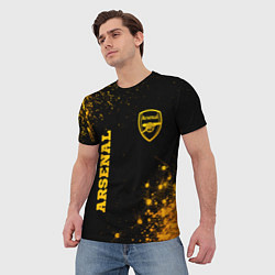 Футболка мужская Arsenal - gold gradient вертикально, цвет: 3D-принт — фото 2