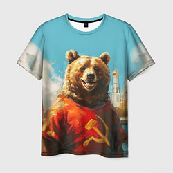 Футболка мужская Медведь с гербом СССР, цвет: 3D-принт