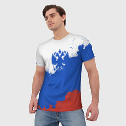 Футболка мужская Российский триколор и герб, цвет: 3D-принт — фото 2