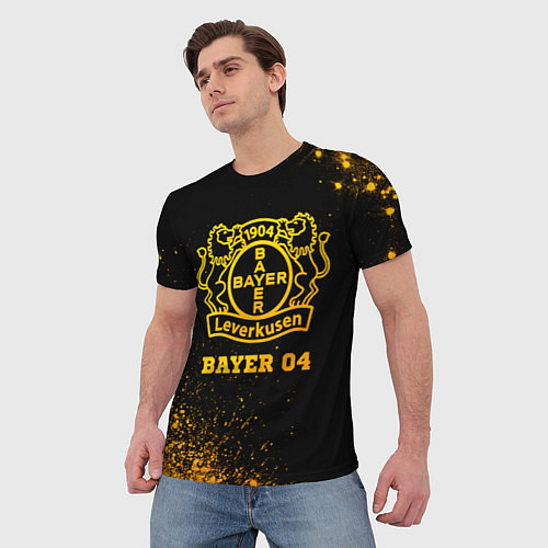 Мужская футболка Bayer 04 - gold gradient / 3D-принт – фото 3