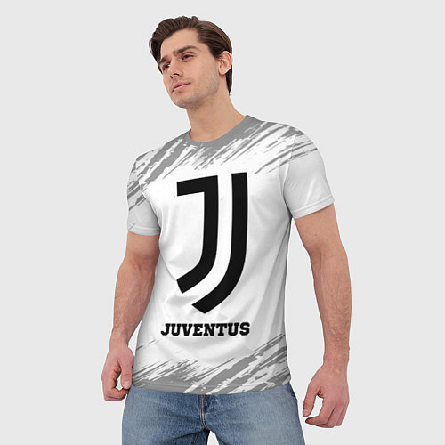 Мужская футболка Juventus sport на светлом фоне / 3D-принт – фото 3