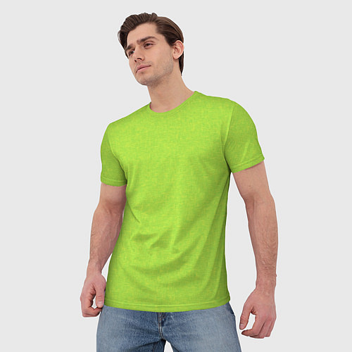 Мужская футболка Яркий салатовый текстурованный / 3D-принт – фото 3