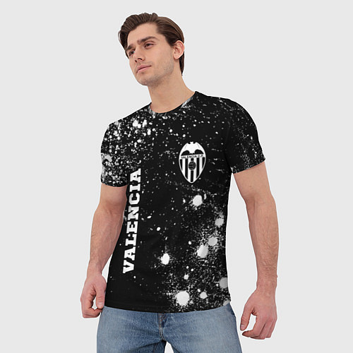 Мужская футболка Valencia sport на темном фоне вертикально / 3D-принт – фото 3
