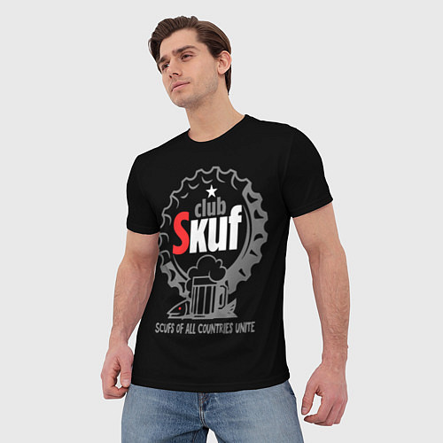 Мужская футболка Skuf club / 3D-принт – фото 3