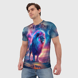 Футболка мужская Space lion - ai art fantasy, цвет: 3D-принт — фото 2