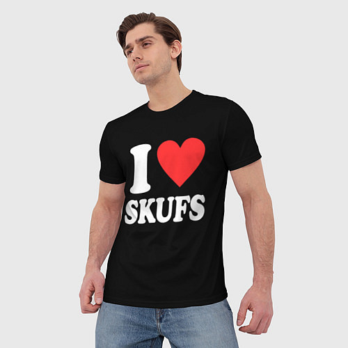 Мужская футболка I love skufs / 3D-принт – фото 3