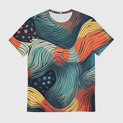 Футболка мужская Волны линиями, цвет: 3D-принт