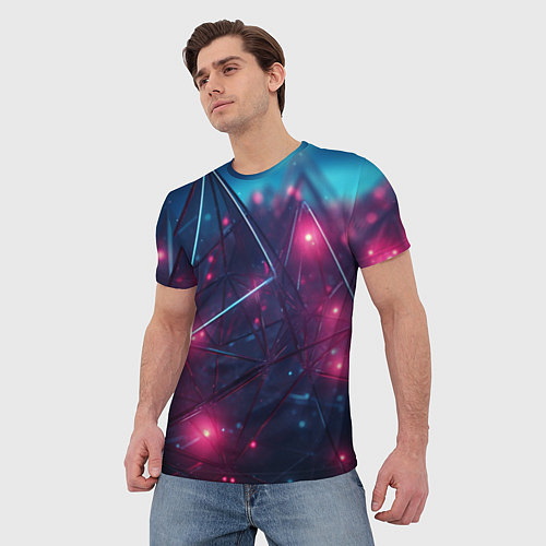 Мужская футболка Конструкция с ярким свечением / 3D-принт – фото 3