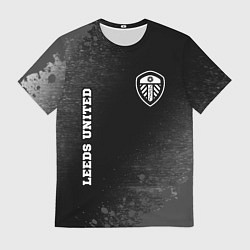 Футболка мужская Leeds United sport на темном фоне вертикально, цвет: 3D-принт