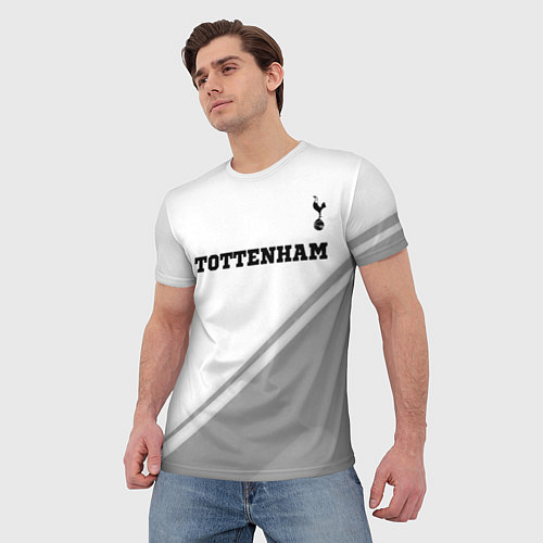 Мужская футболка Tottenham sport на светлом фоне посередине / 3D-принт – фото 3