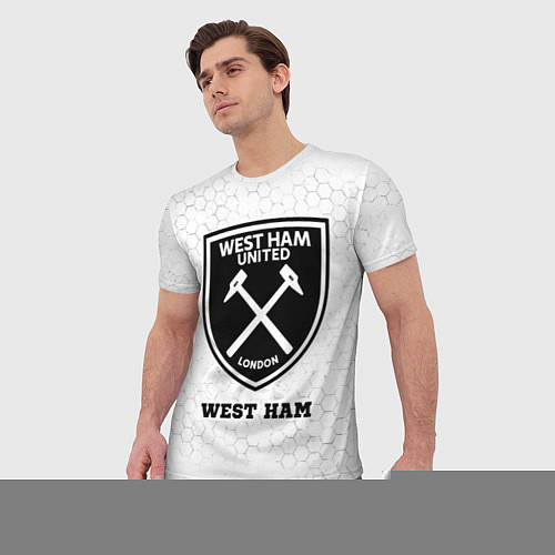 Мужская футболка West Ham sport на светлом фоне / 3D-принт – фото 3