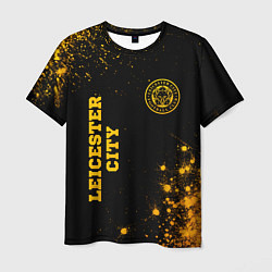 Футболка мужская Leicester City - gold gradient вертикально, цвет: 3D-принт