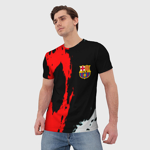 Мужская футболка Barcelona fc краски спорт / 3D-принт – фото 3