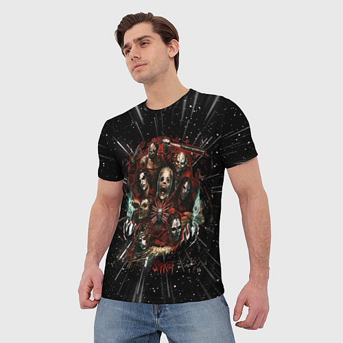 Мужская футболка Slipknot rock band / 3D-принт – фото 3