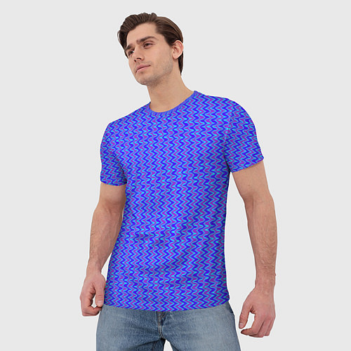 Мужская футболка Волнистые зигзаги / 3D-принт – фото 3