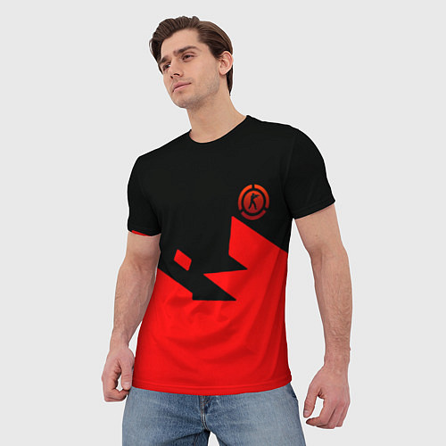 Мужская футболка CSGO стильная геометрия красный / 3D-принт – фото 3