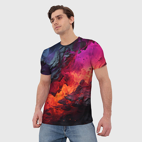 Мужская футболка Яркий абстрактный путь / 3D-принт – фото 3