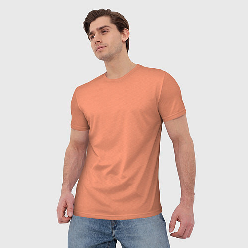 Мужская футболка Насыщенный персиковый текстурированный / 3D-принт – фото 3