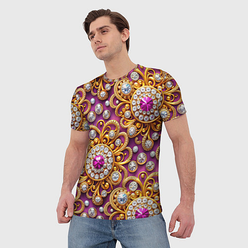 Мужская футболка Ювелирный паттерн / 3D-принт – фото 3