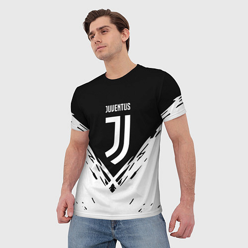 Мужская футболка Juventus sport geometry fc club / 3D-принт – фото 3