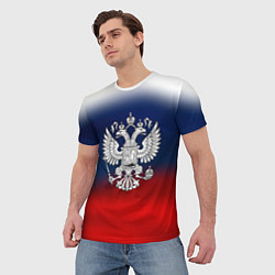 Футболка мужская Россия герб краски, цвет: 3D-принт — фото 2