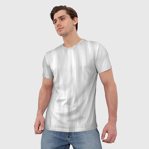 Мужская футболка Светлый серый абстрактные полосы / 3D-принт – фото 3