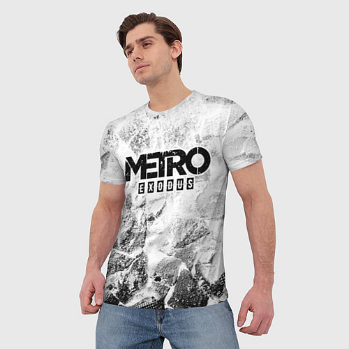 Мужская футболка Metro Exodus white graphite / 3D-принт – фото 3