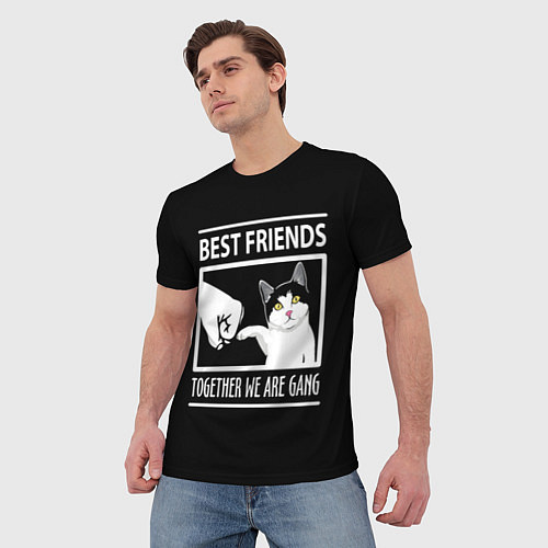 Мужская футболка Лучшие друзья человек икот / 3D-принт – фото 3
