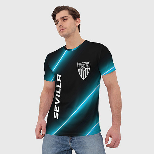 Мужская футболка Sevilla неоновые лампы / 3D-принт – фото 3