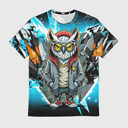 Футболка мужская Сова в стильной одежде модница, цвет: 3D-принт