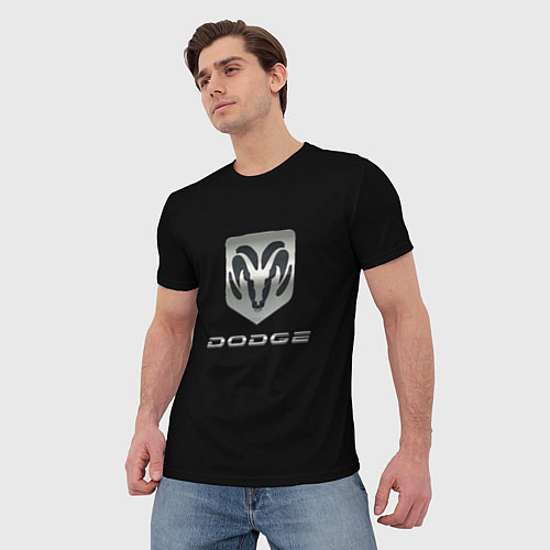 Мужская футболка Dodge logo / 3D-принт – фото 3