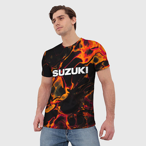 Мужская футболка Suzuki red lava / 3D-принт – фото 3