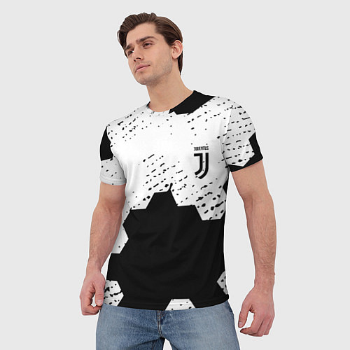 Мужская футболка Juventus hexagon black sport / 3D-принт – фото 3
