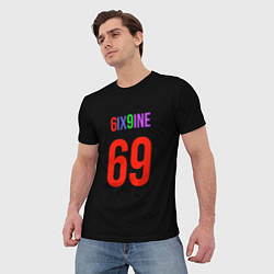 Футболка мужская 6ix9ine logo, цвет: 3D-принт — фото 2