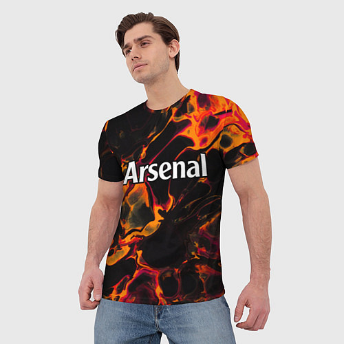 Мужская футболка Arsenal red lava / 3D-принт – фото 3