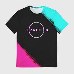Футболка мужская Starfield neon, цвет: 3D-принт