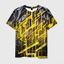 Футболка мужская Yellow and white abstraction, цвет: 3D-принт