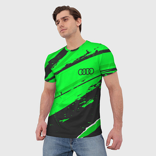 Мужская футболка Audi sport green / 3D-принт – фото 3