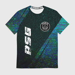 Футболка мужская PSG glitch blue, цвет: 3D-принт