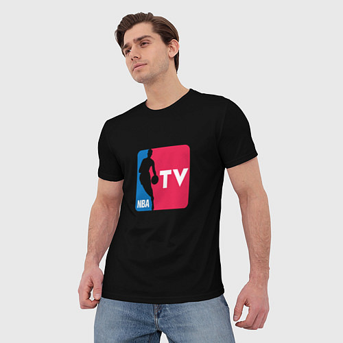 Мужская футболка NBA tv logo / 3D-принт – фото 3