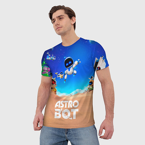 Мужская футболка Astro bot персонажи / 3D-принт – фото 3