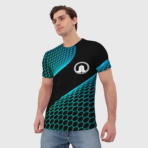 Мужская футболка Great Wall electro hexagon / 3D-принт – фото 3