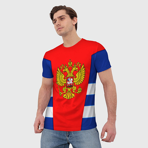 Мужская футболка Россия герб спорт / 3D-принт – фото 3