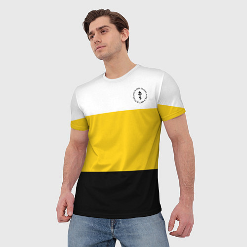 Мужская футболка За веру царя Николай II крест черный / 3D-принт – фото 3